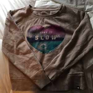 Life is good tan sweater.